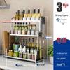 Stainless Steel Multi-layer Kitchen Rack: Spice, Knife Holder & Storage