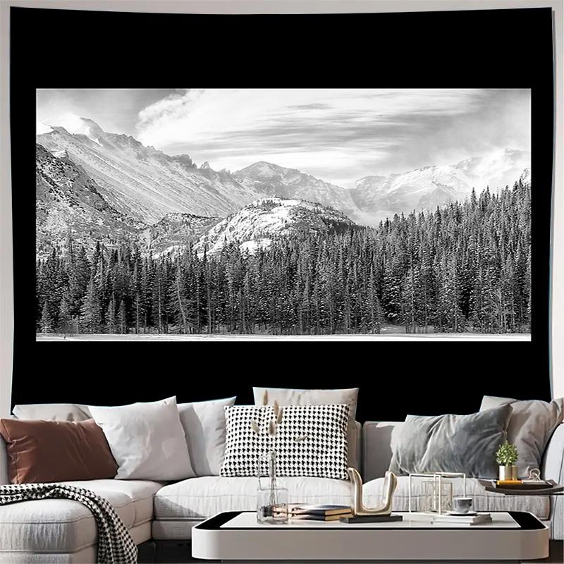 

Mountain Landscape Tapestry Forest Scenery Wall Hanging Nature Decor Room Aesthetic Backdrop Vintage Bohemian Home Decor Gift 74x94cm(29x37in)