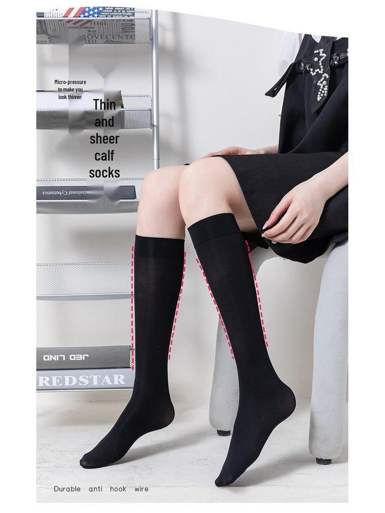 Women's Silicone Over-the-Knee Anti-Slip Thigh-High Socks, Black, Summer Thin