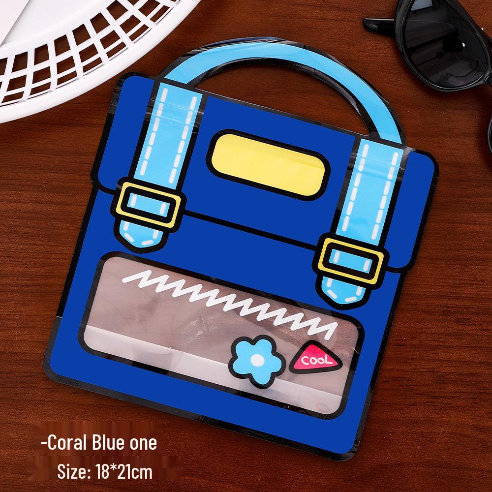 

Dopamine Self-Sealing Bag: Children s Day Event Souvenir & Student Snack Tote 21*18cm коралловый/синий
