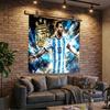 1 Stück Argentinien Fußballstar Messi Wandteppich, Einzigartiges Design Wandteppich, Wanddekoration für Schlafzimmer, Wohnzimmer, Spielzimmer, Herzliche Fan-Feiertagsgeschenke