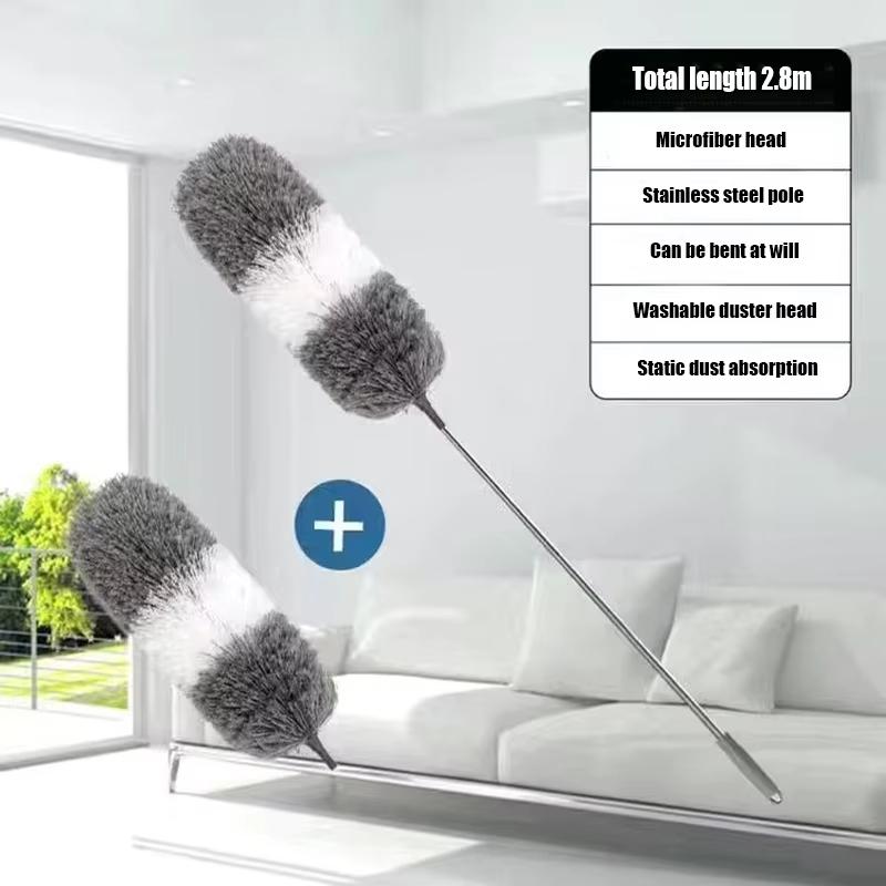 2.8-Meter Retractable long-Handled Fiber Duster For Household Cleaning And Dust Removal Electrostatic Dust Removal Set