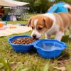 Dog Cat Folding Bowl Single Double Bowl Silicone Bowl Portable Bowl For Going Out Drinking And Feeding 2-In-1 Bowl Pet Supplies
