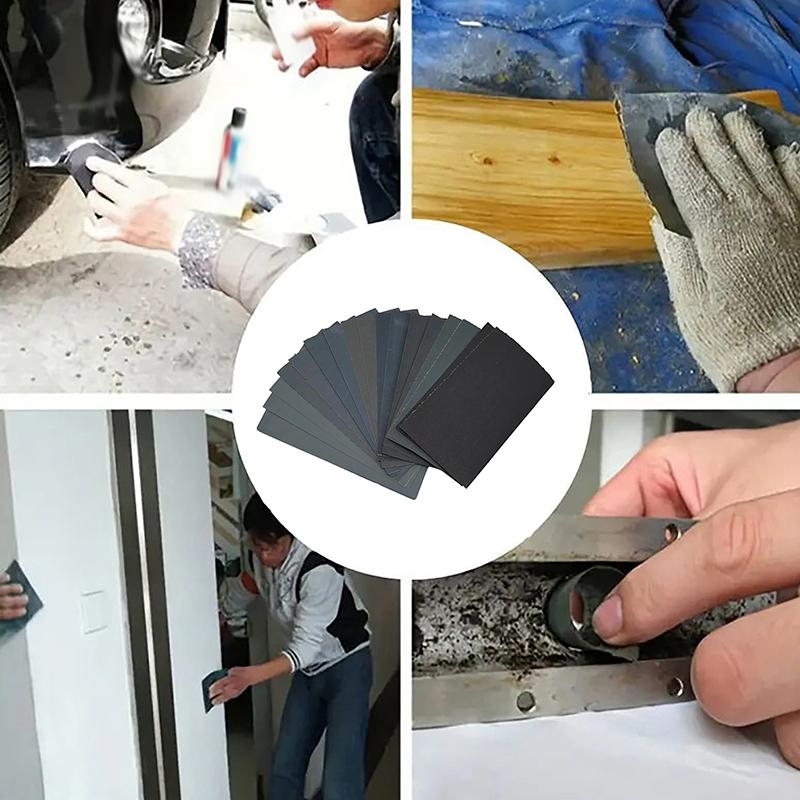 Comprehensive Abrasive Tools: 15/18pcs Sandpaper Kit, Wet-Dry Use, Various Grit 400-3000