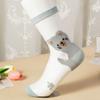 3/5 Pairs Cartoon Bear Sheer Mesh Socks for Women Breathable Transparent Ankle Socks Thin Summer Socks Cute Animal Pattern Socks