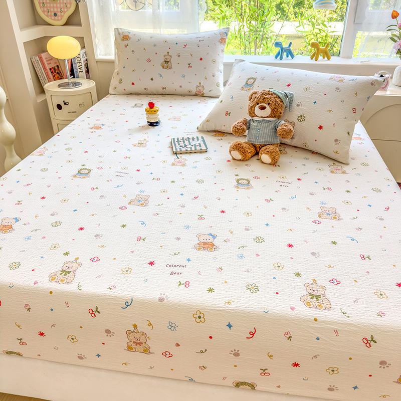 Σεντόνι με λάστιχο Μονό Τεμάχιο Νέο Μαλακό Πλυμένο Βαμβακερό Σεντόνι με Λάστιχο Προστατευτικό Στρώματος Αντιολισθητικό Αναπνέον Σεντόνι Καθολικό για Όλες τις Εποχές