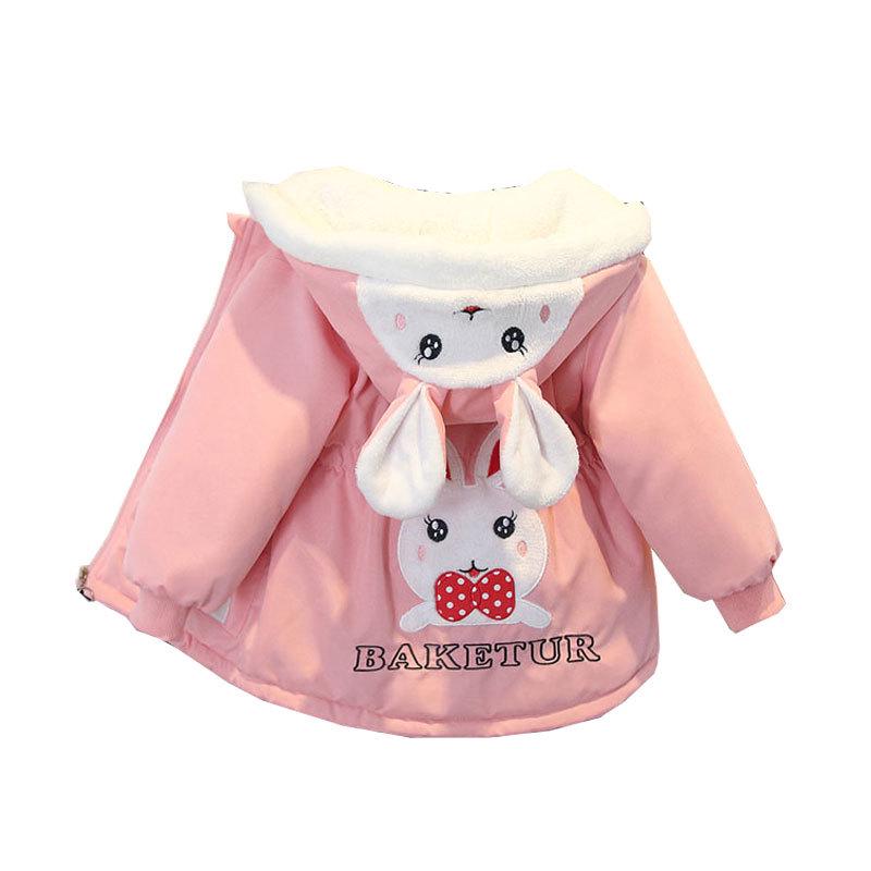 2025 Girls' Fleece-Lined Parka: Trendy Autumn/Winter Cotton-Padded Jacket