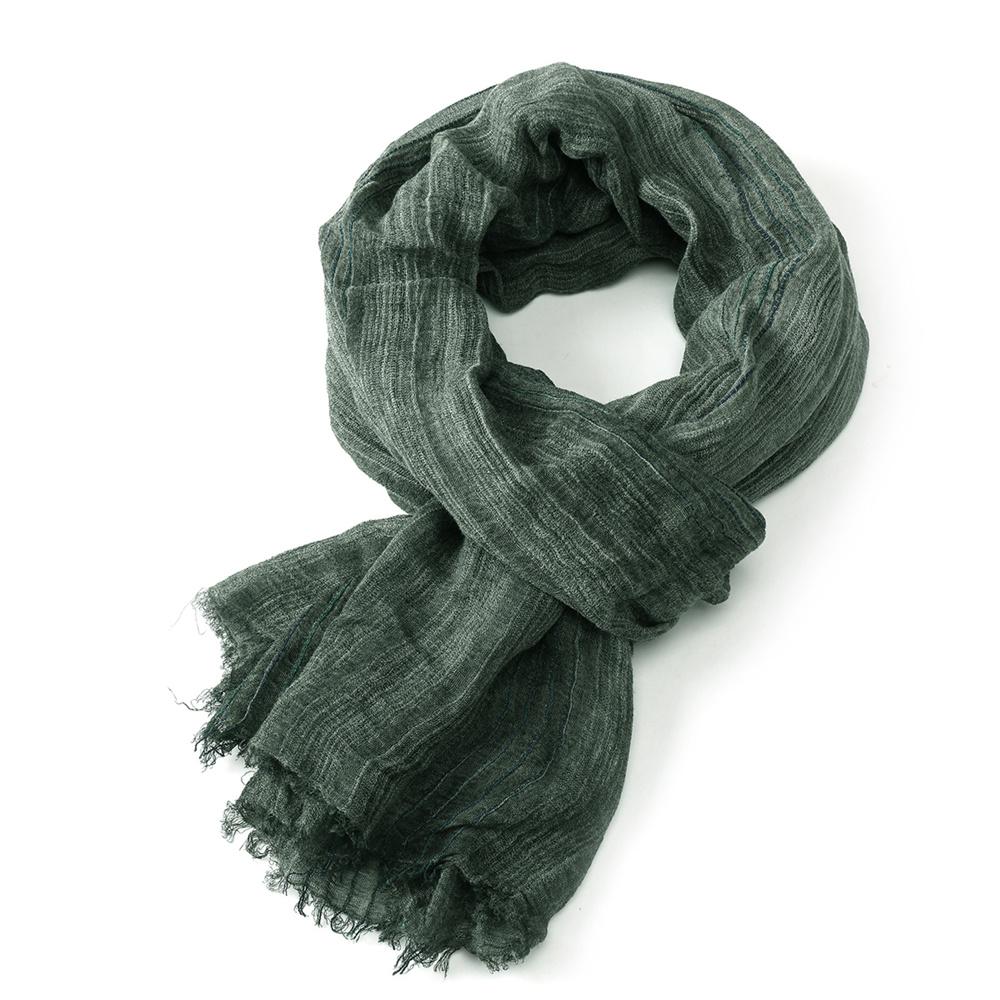 Бавовняні та лляні чоловічі шарфи в смужку Осінь Зима Чорний Темно-синій Теплий чоловічий шарф Чоловічі аксесуари З короткими китицями Bufanda Шаль