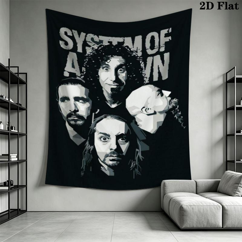 system of a down Wall Tapestry Aesthetic Wall Hanging Printed Fabric Blanket Decorative Tapestries for Bedroom Living Room Home Decor