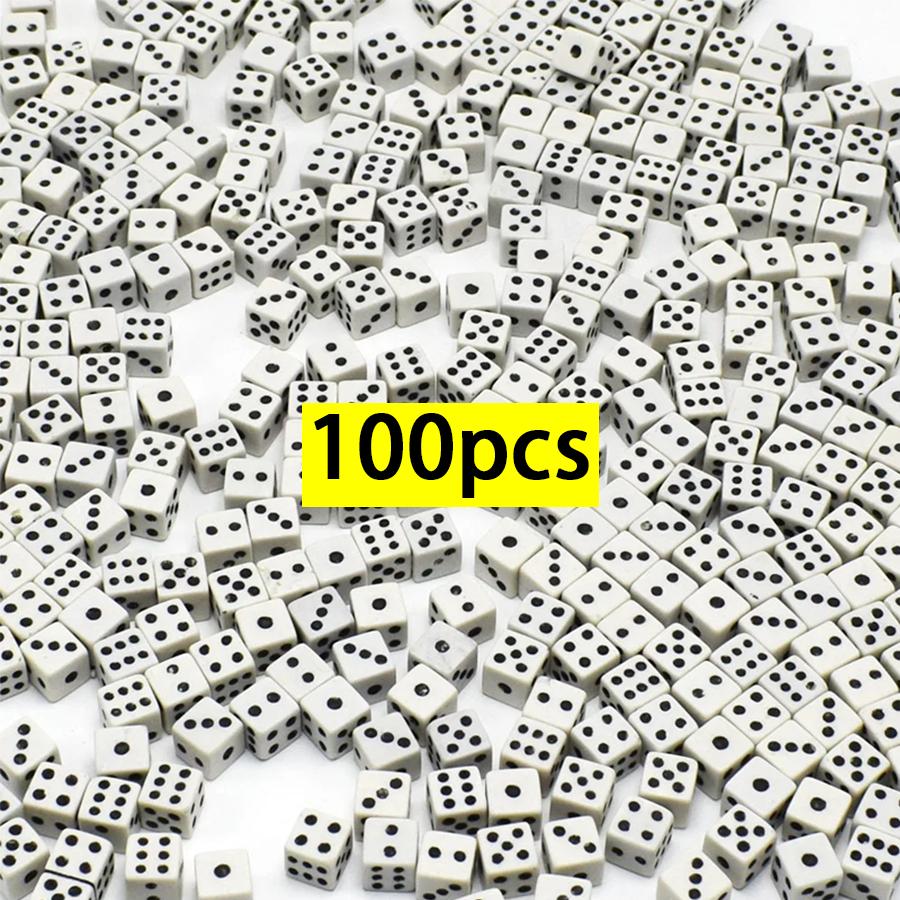 

100/200 шт. Мини-шестигранные акриловые кости 8 мм Сборный фестиваль Вечеринка Настольные карточные игры Реквизит Развлекательные принадлежности XJM