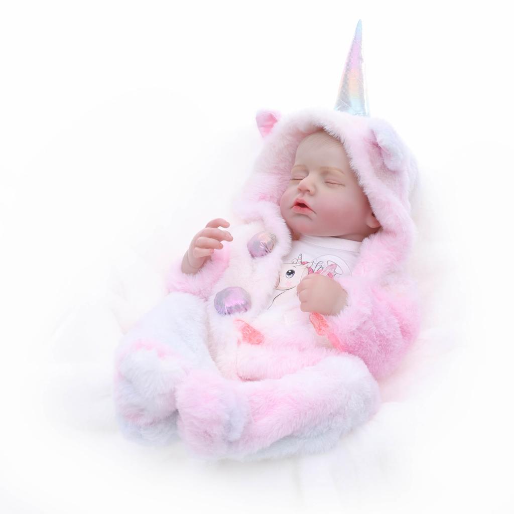 Cloveray Reborn Doll 20 Inch Cute Vinyl Doll with Changeable Clothes Baby Doll Collection Doll Perfect Gift for Christmas, Birthday, New Year