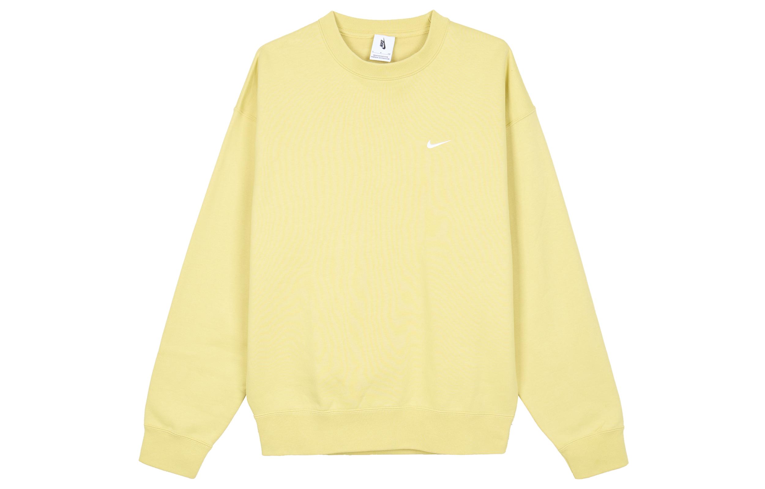 Nike Solo Swoosh Men s Fleece Crewneck Sweatshirt Yellow DX1362-700 XL