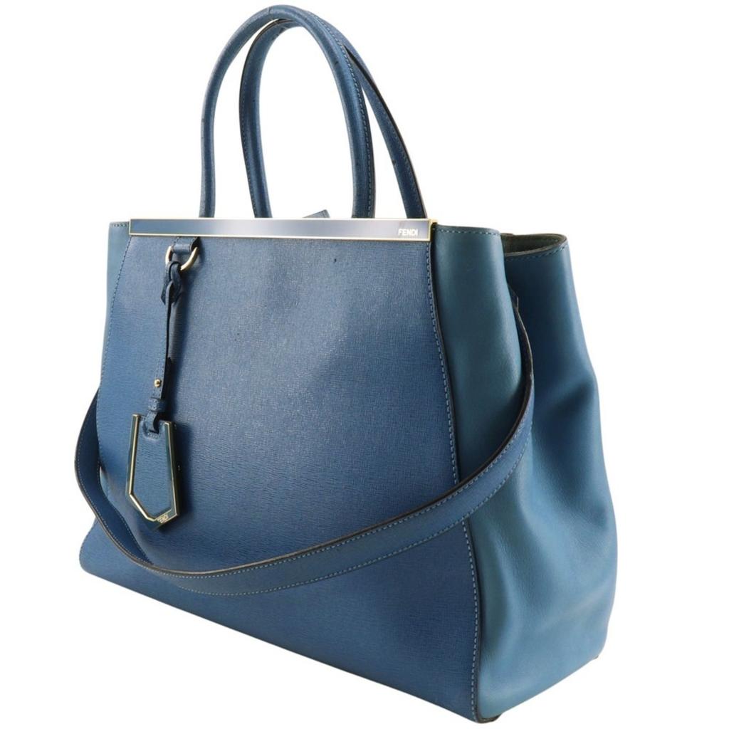 FENDI To joule Handbag 2WAYShoulder Blue Calfskin Women Used