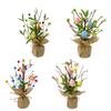 Home Vase Decoration Colorful DIY Painting Egg Flower Plant Easter Artificial Flowers Egg Easter Egg Flower For Seasonal Table