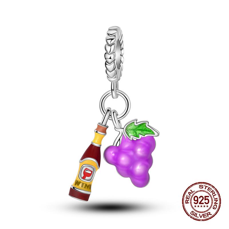 Wine Bottle Charms Copper Rum Brandy Whiskey Tequila Beads Fit 3Mm Original Bracelets Diy Jewelry Birthday Gift