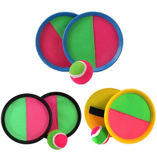 Kids Toss Catch Ball Game with 2 Paddles 1 Ball Indoor Backyard Boys Girls Parent-children Interactive Sticky Ball Throwing