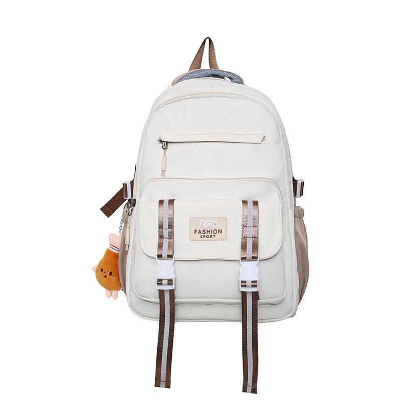 New large-capacity backpack, female college backpack, men's schoolbag, fashionable and versatile, campus style ins