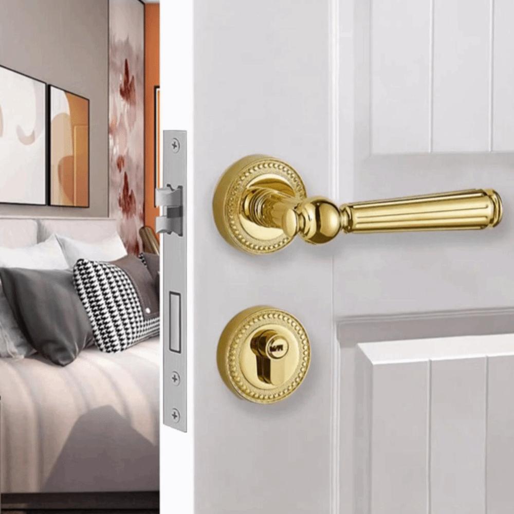 Simple Design Magnetic Suction Door Lock Retro Style Wooden Door Handle Silent Door Lock Home