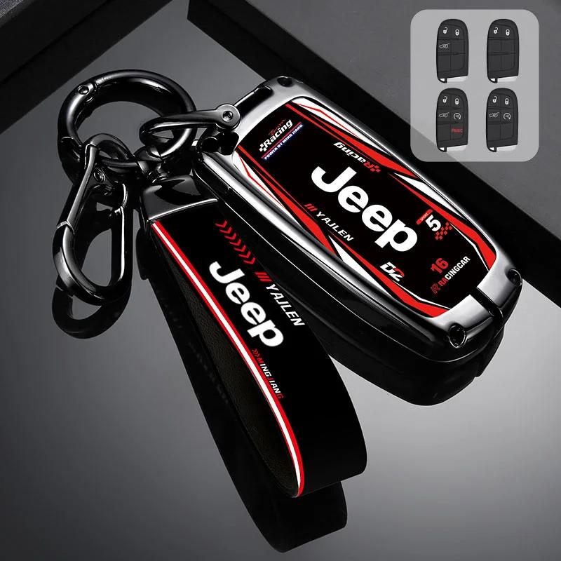 

For Jeep Zinc Alloy Track Style Car Key Case For Jeep Grand Cherokee WK2 KL Wrangler JK Renegade Commander Compass 2018 2022