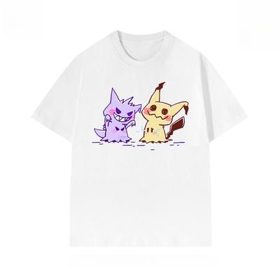 Miniso Mimikyu Summer New Trendy Women Men T-shirt Cartoon Animation Periphery Loose Casual Versatile Top