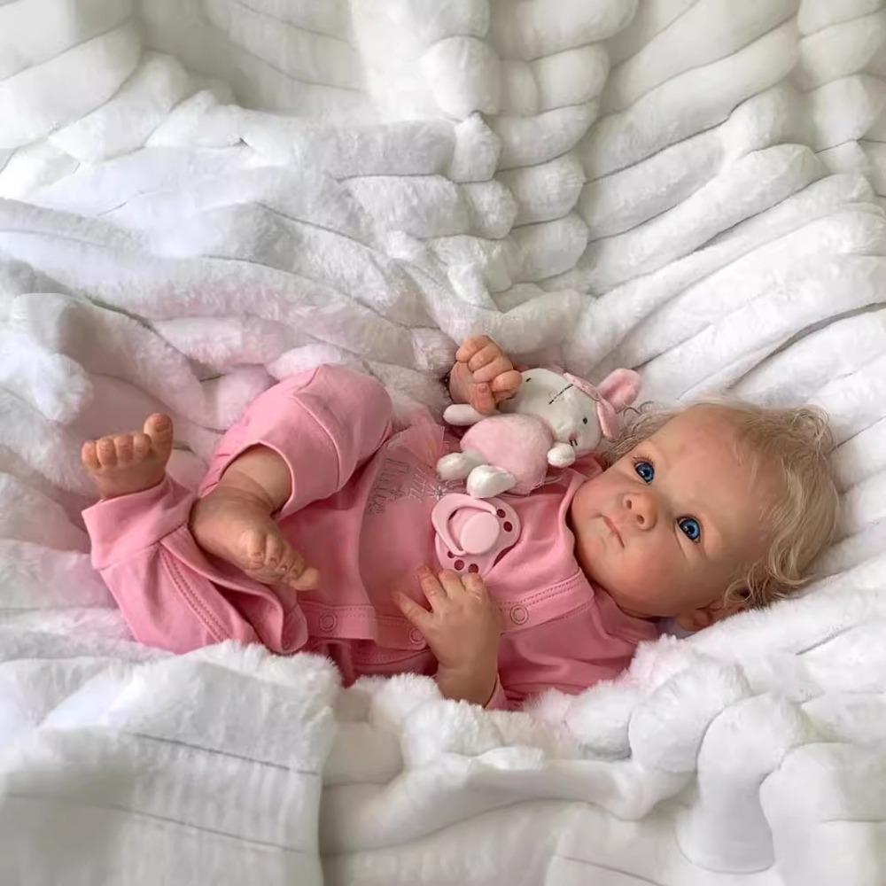 18 Inch Full Body Silicone Reborn Baby Girl Dolls Bettie Real Looking Newborn Doll Finished 3D Painted Skin with Visible Veins Doll Muñeca Bebe Reborn