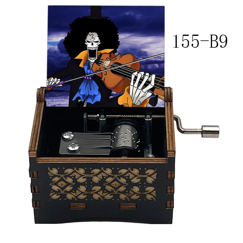 Vintage Anime Bink's Sake Music Box Hand Crank Wooden Musical Gift for Friends Family Festival Party Home Office Decoration