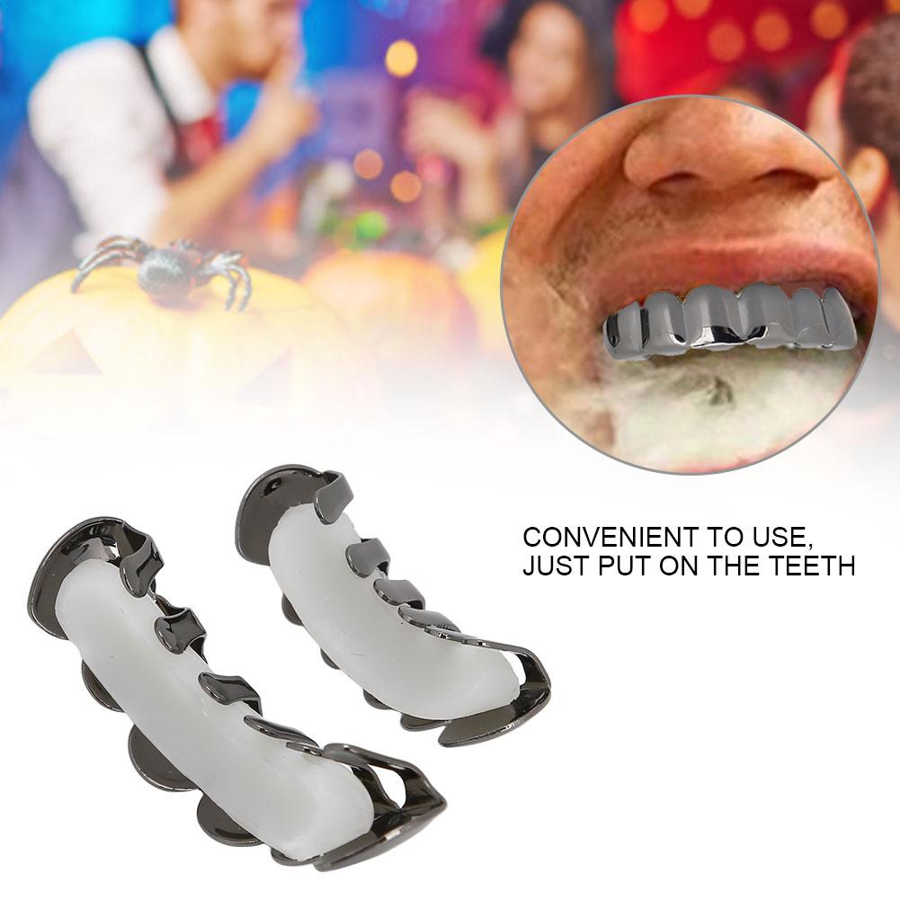 Shiny Teeth Hip Hop Prop Teeth Accessory Decoration for Halloween Party Gift