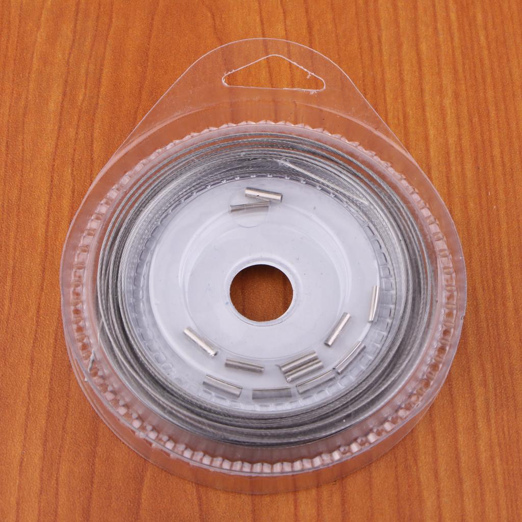 2 Pieces Steel Wire Fishing Line 10m Braided Leader 60LBS