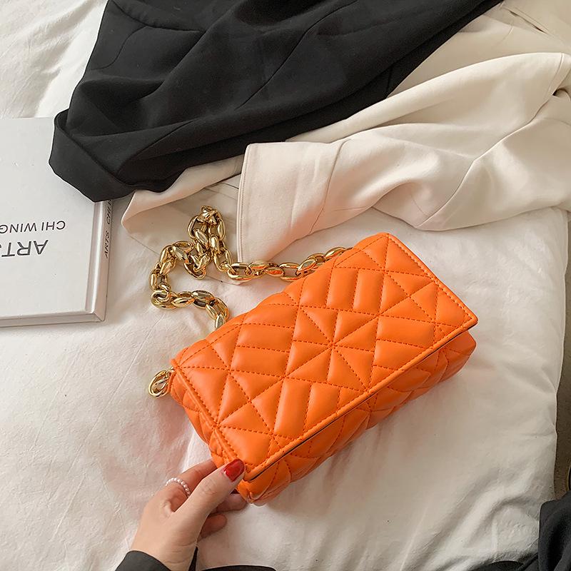 Buy Trendy Thick Chain Shoulder Bag Solid Color Casual Women - Main Image