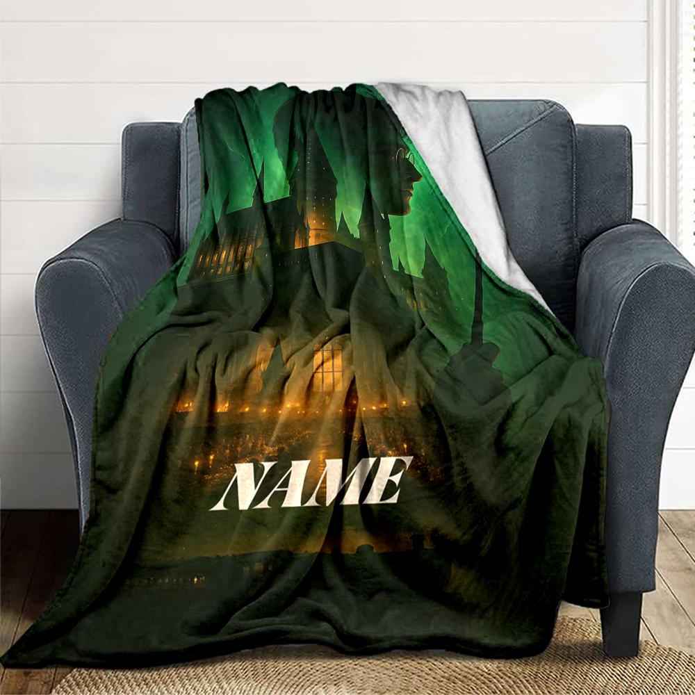Custom Name Hufflepuff Pride Crest blanket for Couch & Bed, Plush Cozy Fuzzy Blanket Super Soft & Warm Blankets for Fall and Winter. 090875
