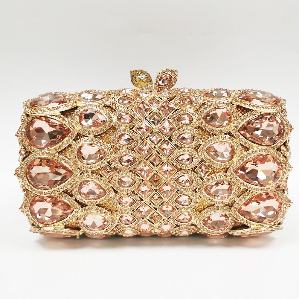 Damen Kristall Abendtasche Clutch Große Strassstein Hochzeits Tasche Grün/Champagner Luxus Damen Diamant Brautparty Mini Minaudiere