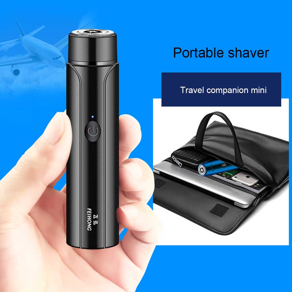 ABS Man Mini Shaver Portable Reusable Battery Powered USB Interface 360 Degree LED Home Business Travel Trimmer Clippers