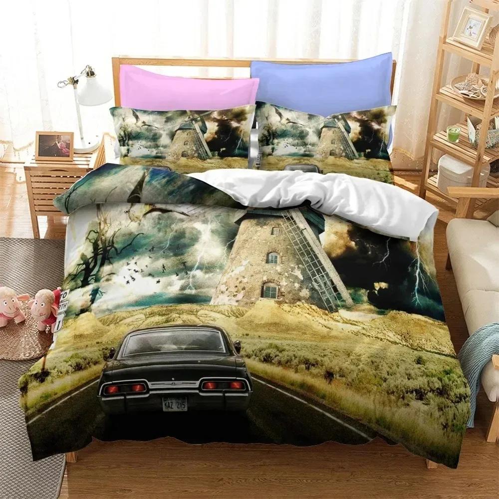Popular Tv Show Supernatural Bedding Set Comforter 3D Print Fashion Duvet Cover Set Home Textile Decor Queen King Single Size