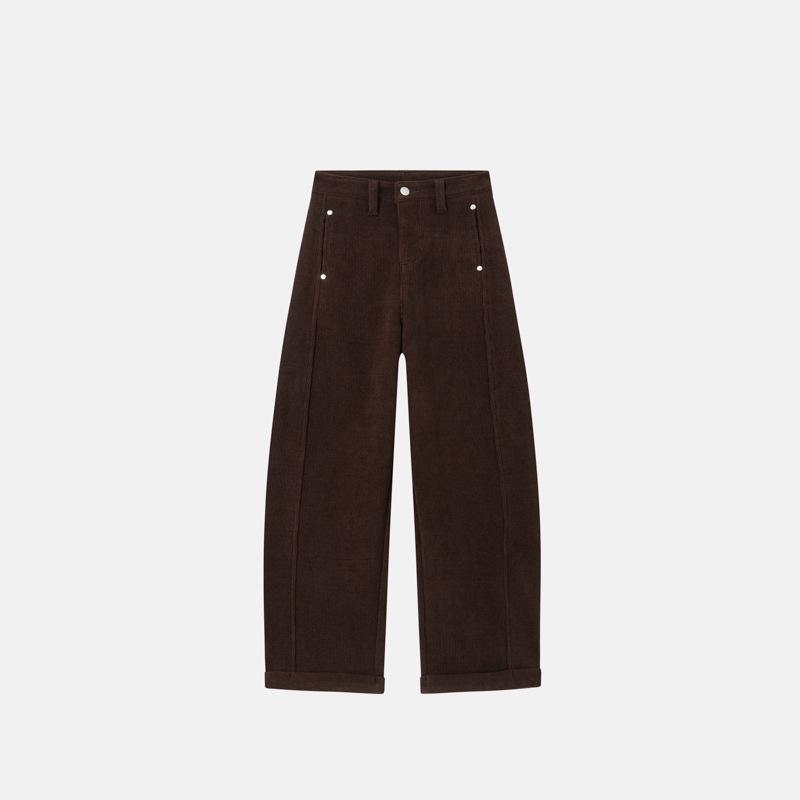 Women s High-Waisted Thick Velvet Bootcut Stretch Jeans in American Coffee Color, Winter Edition S [85-100 lbs]