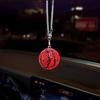 1x Bling Rhinestone Football Car Pendant, Crystal Soccer Rearview Mirror Hanging Ornament,6 Colors