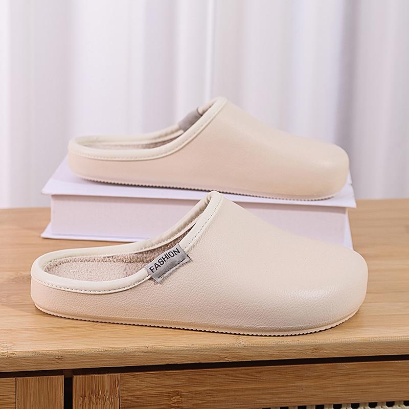 Fashion Cotton Slippers for Men Women Winter Casual Home Shoes with Fur Indoor Outdoor Waterproof Warm Plush Shoes Couple Slides
