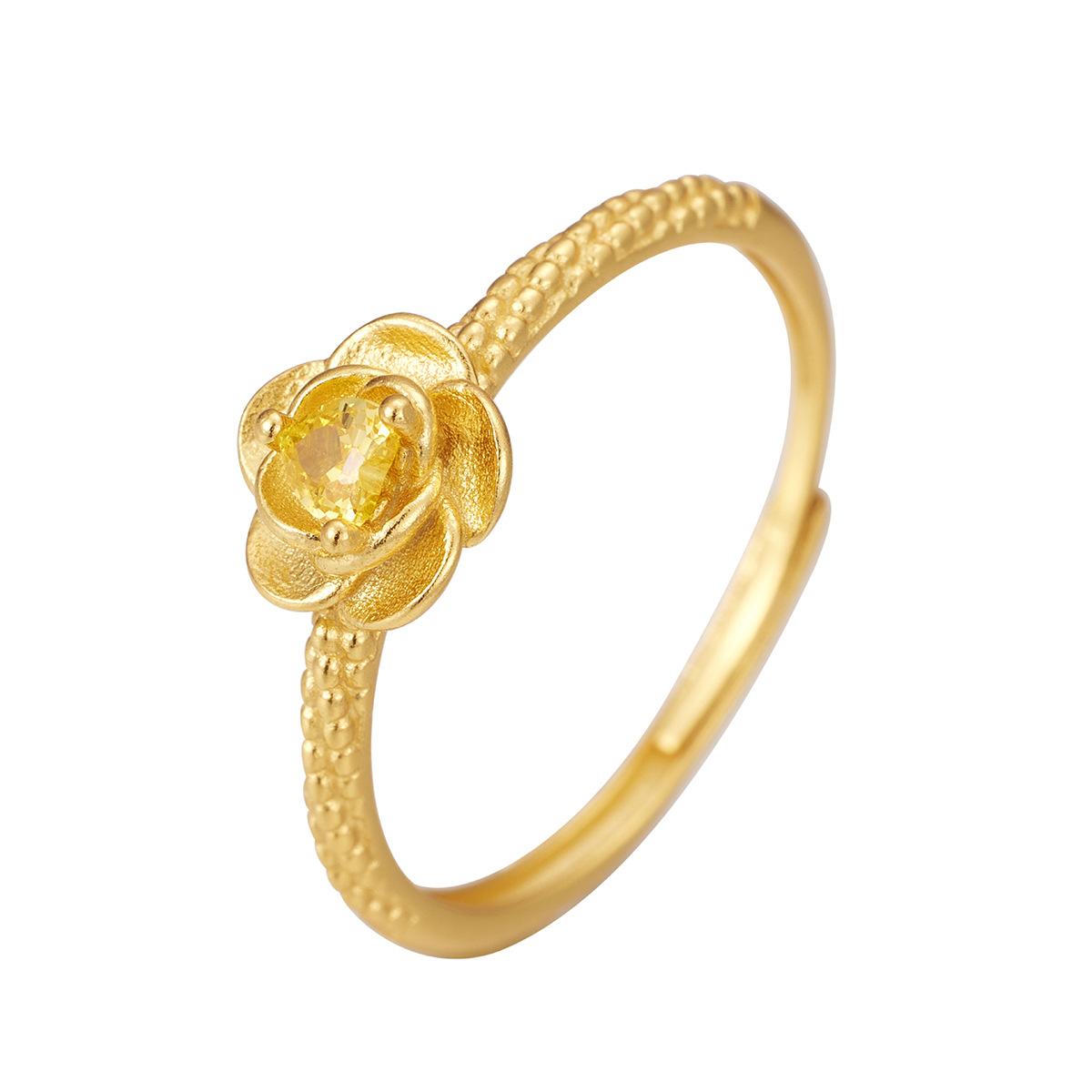 

Кольцо с бриллиантами True Love Rose из стерлингового серебра S925, регулируемое кольцо с изображением маленького батата для девочек, живое кольцо с цветком Opening adjustable золотой