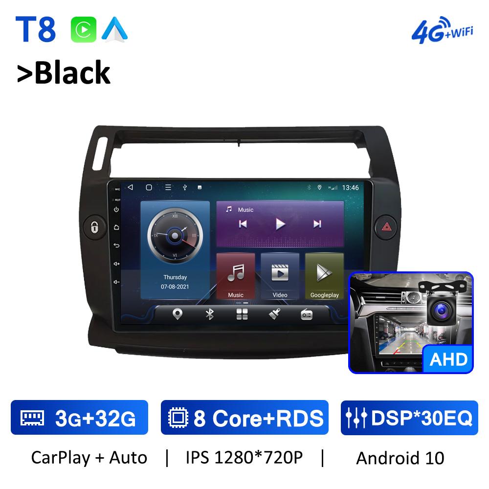 Wireless CarPlay Android Auto Car Radio For Citroen C4 LA LC C-Triomphe C-Quatre 2004 2005 2006 - 2014 GPS Autoradio 4G WIFI DSP