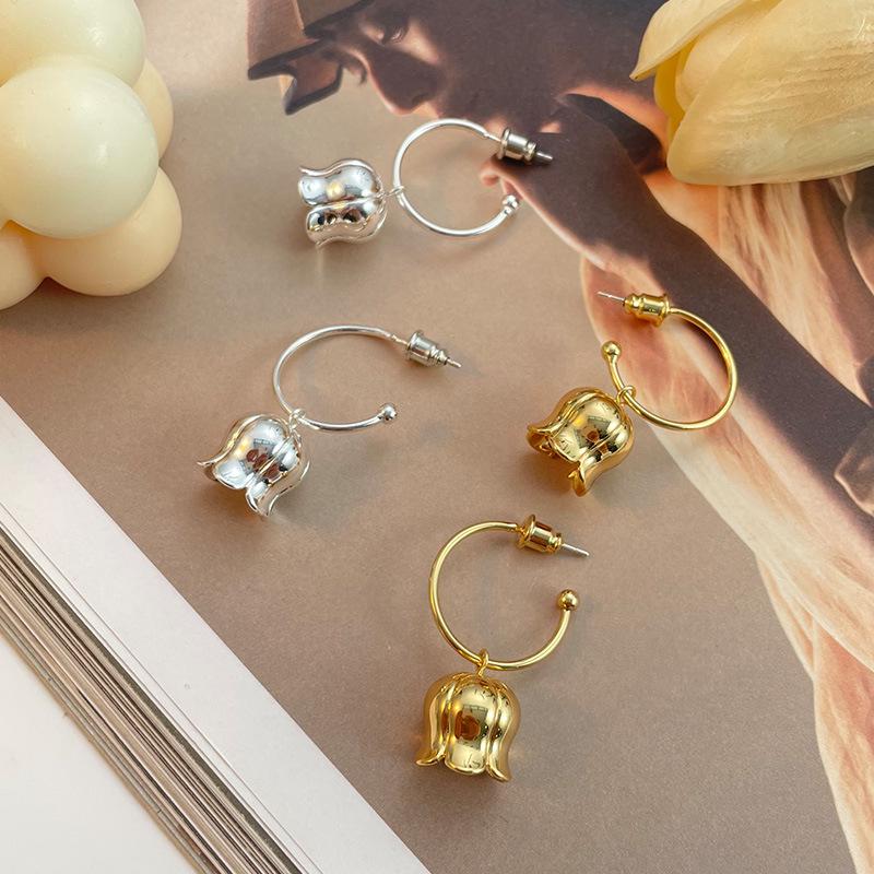 Elegante Französische Retro Maiglöckchen Süßwasserperlen Quastenohrringe mit 925er Silbernadel