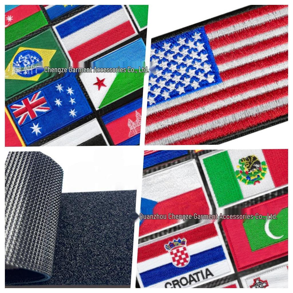 Embroidered Velcro US Flag Patch - Multicolor Stars and Stripes (Left & Right)
