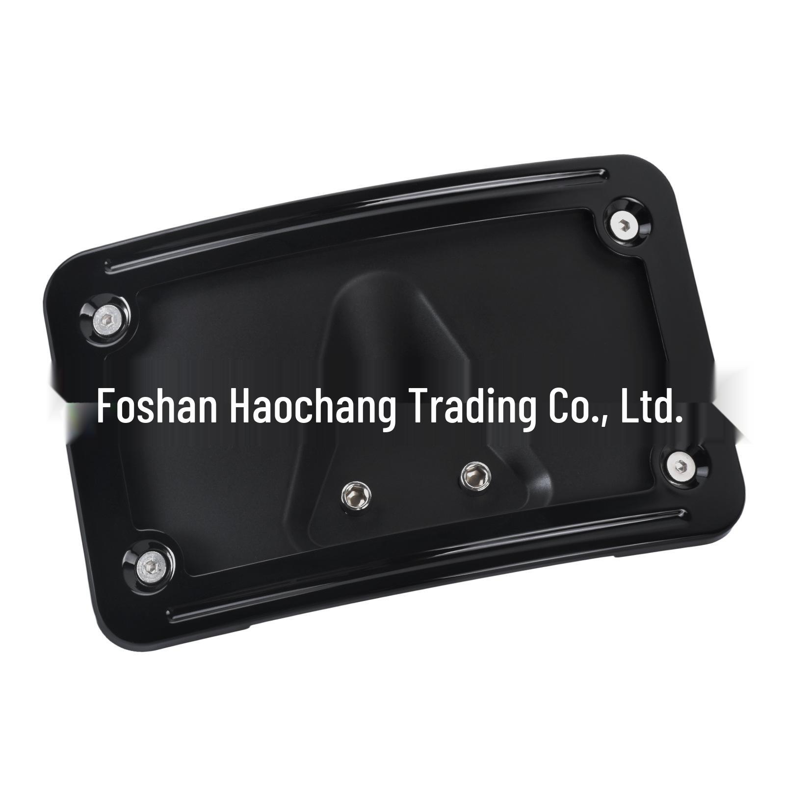 

Curved Black Three-Hole License Plate Frame for Harley Davidson