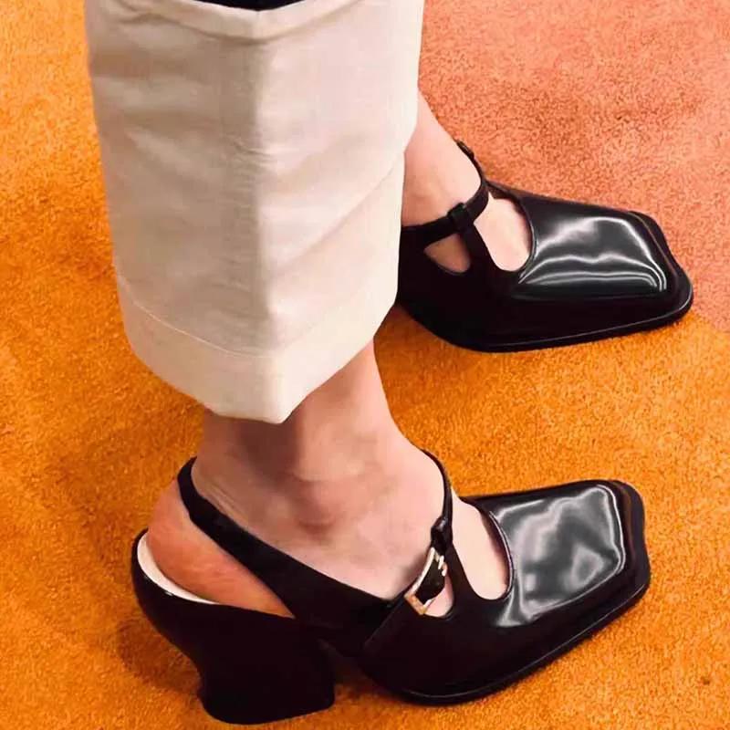 Women's Shoes, High Heels, 2025 Trend, Luxury Brand Sheepskin High Heels, Square Toe Ladies Party Shoes, Yang Mi High Heels