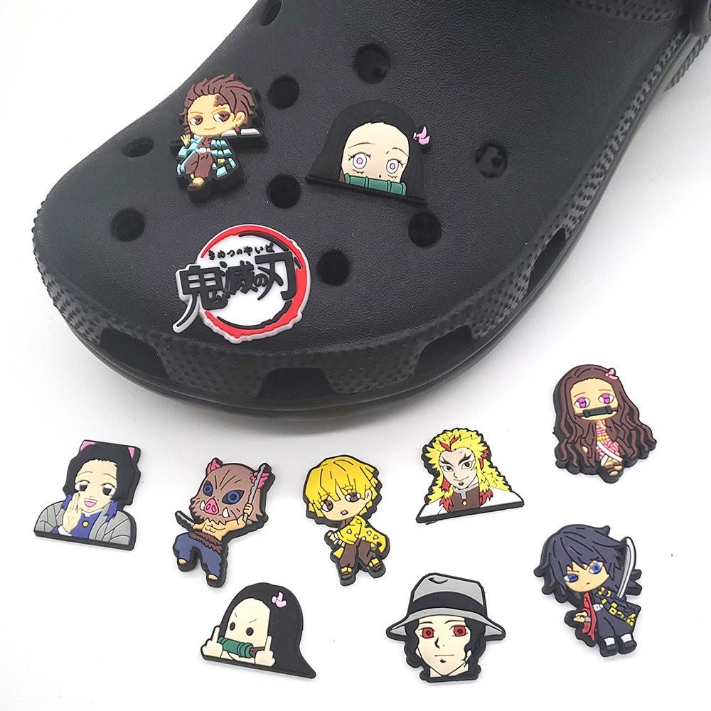 Demon Slayer Series Shoe Buckle Charms - PVC Soft Rubber Clog Accessories