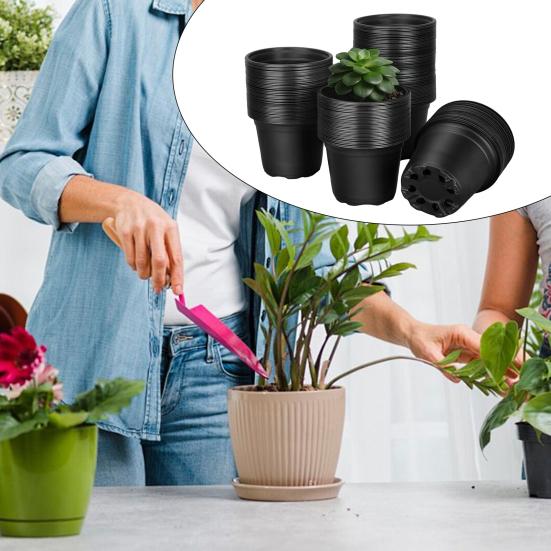 Seedlings Pots with Drainage Holes Plastic Plant Nursery Pots Seeds Starter Pots for Succulents Flowers Herbs Transplanting Indoor Outdoor Gardening