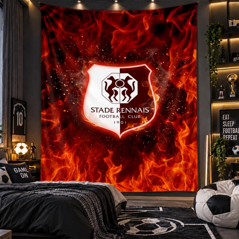 Wall Hanging Tapestry Stade Rennais FC Print Cloth for Living Room Bedroom Home Decor