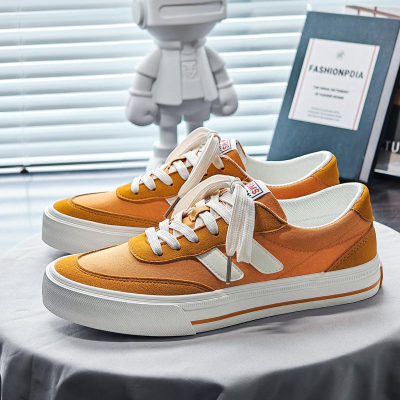 

2025 new spring couple breathable canvas shoes men s board shoes versatile white shoes trendy casual shoes men s shoes 44
