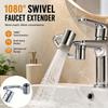 Universal Faucet Extender with Adapter 1080 Degree Swivel Stainless Steel Splashproof Dual Spray for Bathroom Basin Sink