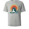 Cat Printed Soft Cotton Mens Tee Lightweight Breathable Minimalist Round Neck Design Comfortable Loose Fit Mens T-shirt