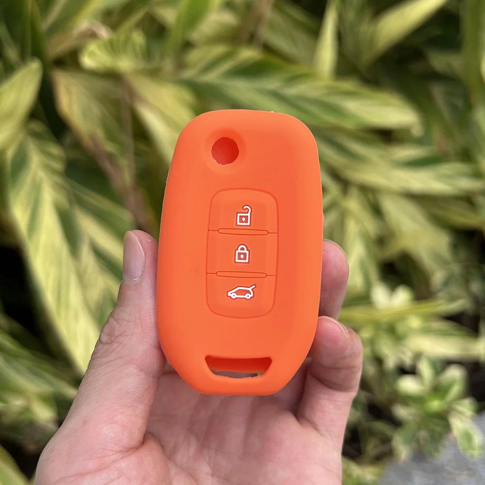 

Silicone Car Key Case Soft Remote Cover for Renault Kwid Trafic Clio Kadjar Clio 5 Captur Arkana Sandero Stepway Logan Twingo помаранчевий