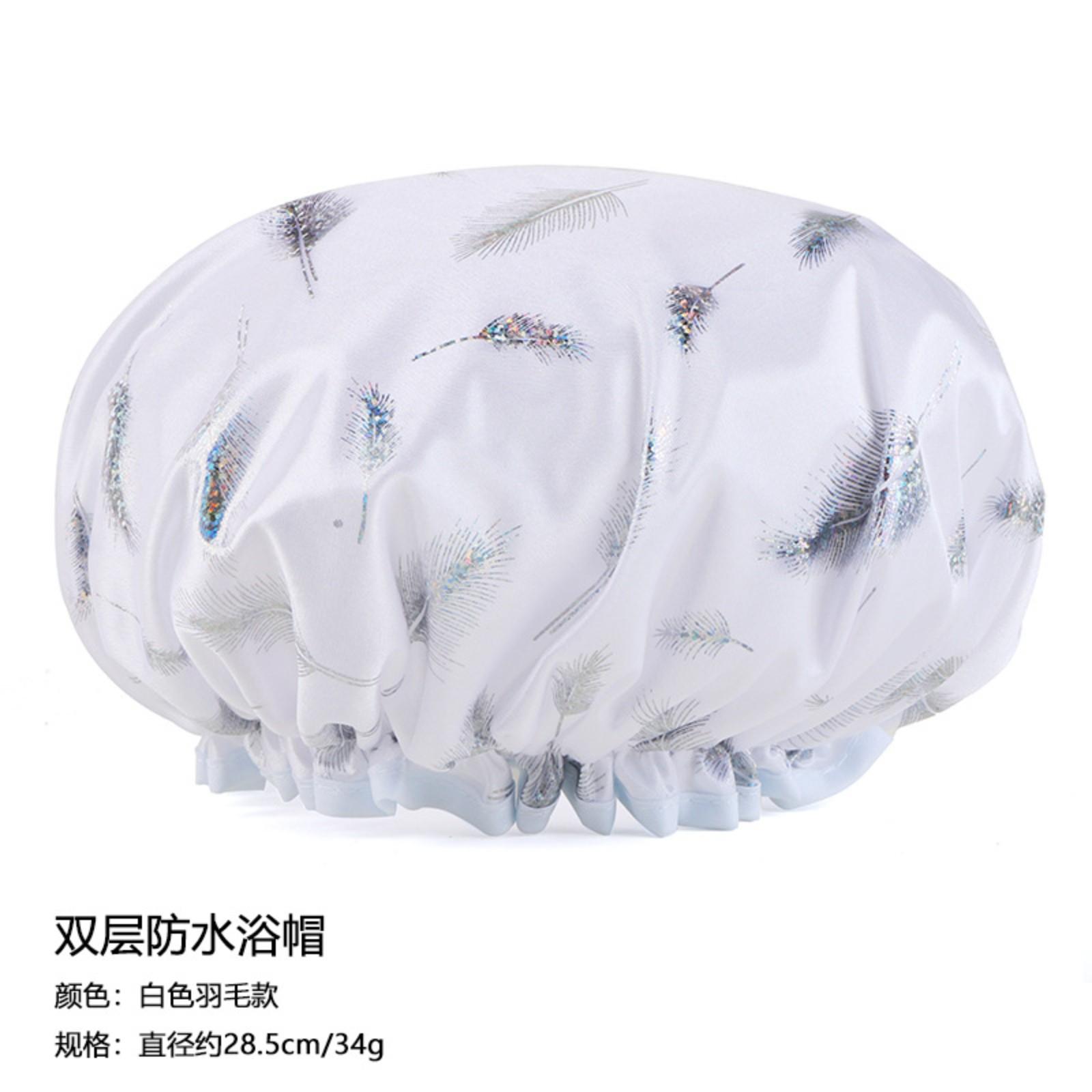 

Двухслойная шапочка для душа с принтом, женская водонепроницаемая шапочка для душа One Size белый